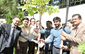 Tree Plantation Drive was undertaken on 9th June 2023 under "Mission- Lifestyle for Environment (LiFE)" by Ambassador Arun K. Chatterjee &amp; officials of Embassy of India, Bishkek